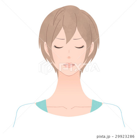 目を閉じた女性　怒る 29923286