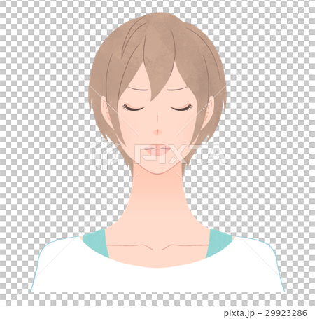 目を閉じた女性　怒る 29923286