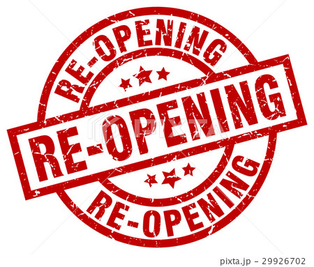 re-opening round red grunge stamp re-opening round red grunge stamp 29926702