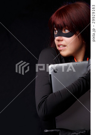 Brunette in mask and gloves 29929163