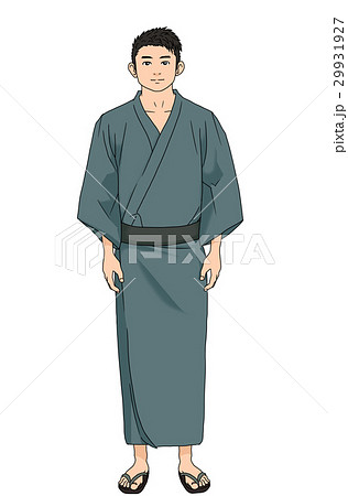 浴衣姿の男性のイラスト素材