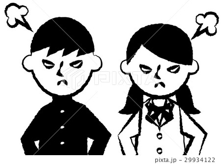 学生　上半身　怒る 29934122