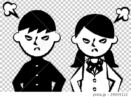 学生　上半身　怒る 29934122
