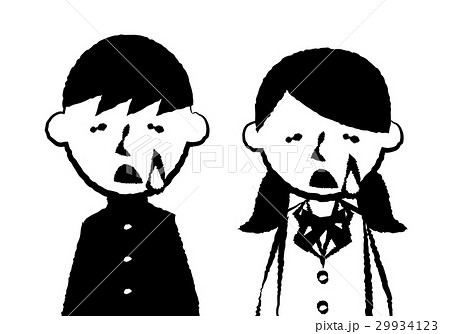 学生　上半身　泣く 29934123