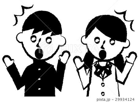 学生　上半身　驚く 29934124