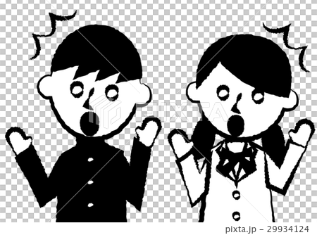 学生　上半身　驚く 29934124