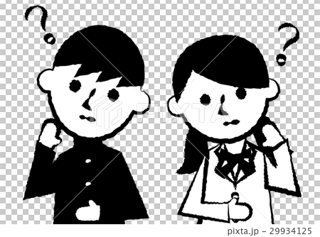 学生　上半身　考える 29934125