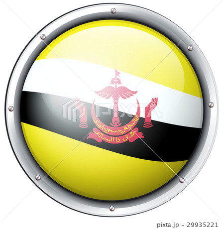 Brunei flag design on round badge 29935221