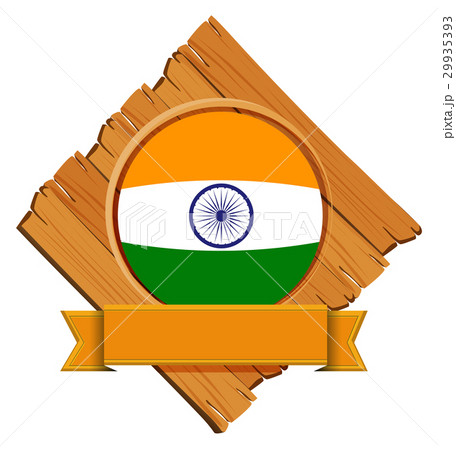India flag on wooden board 29935393
