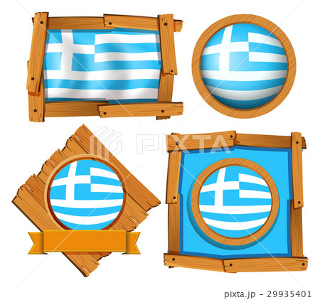 Greece flag in different frames 29935401