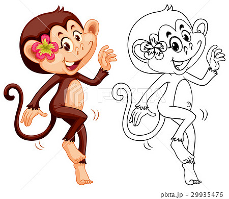 Animal outline for female monkey 29935476