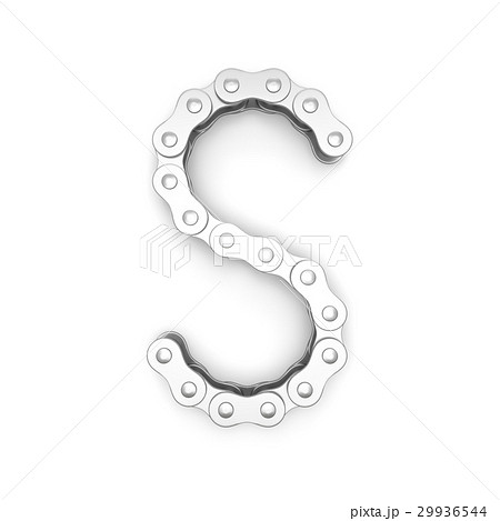 Alphabet made from Bicycle chain, letter S. Alphabet made from Bicycle chain, letter S. 29936544