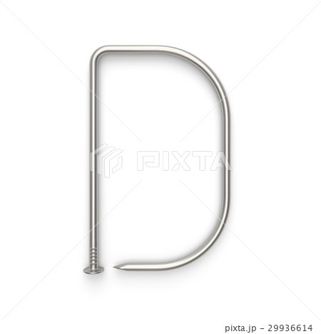 Alphabet made from nails, letter D. Alphabet made from nails, letter D. 29936614