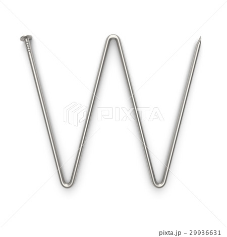 Alphabet made from nails, letter W.  29936631