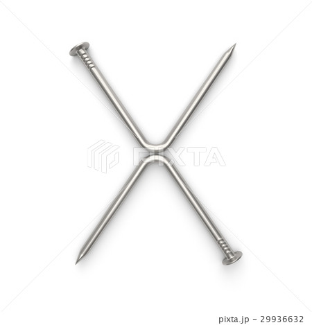 Alphabet made from nails, letter X. Alphabet made from nails, letter X. 29936632