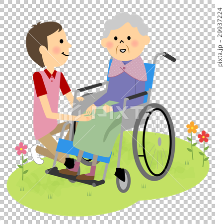 Elderly Care For Sitting On A Wheelchair - Stock Illustration [29937224 ...