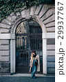 Street fashion look blonde woman italy 29937767