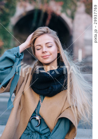 Blonde young woman smiling laughing fashion 29937769