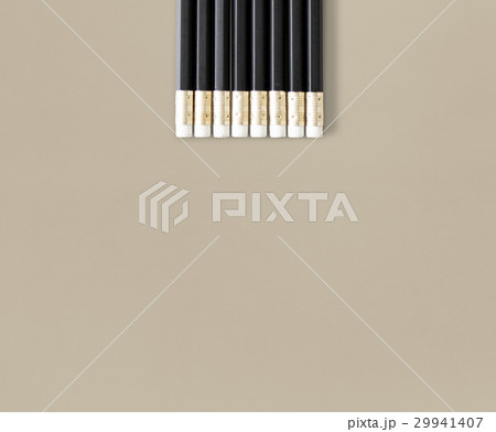 Black Wooden Pencils with Eraser Studio Isolated Black Wooden Pencils with Eraser Studio Isolated 29941407
