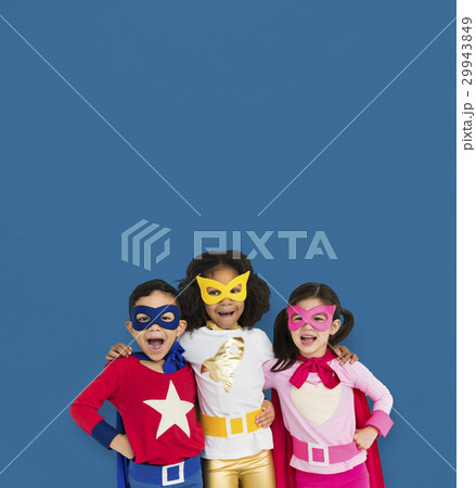 Superhero Kid Smiling Friendship Togetherness 29943849