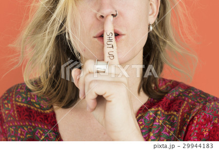 Woman Quiet Shut Up Secret Shh Portrait Concept Woman Quiet Shut Up Secret Shh Portrait Concept 29944183
