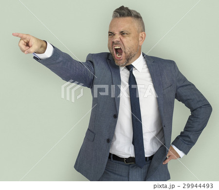 Caucasian Business Man Pointing Angry Caucasian Business Man Pointing Angry 29944493