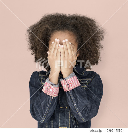 Portrait of a Little Afcrican Descent Girl Isolated 29945594