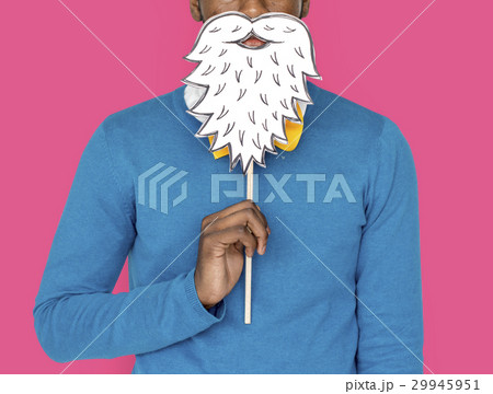 African Man Holding Paper Beard 29945951