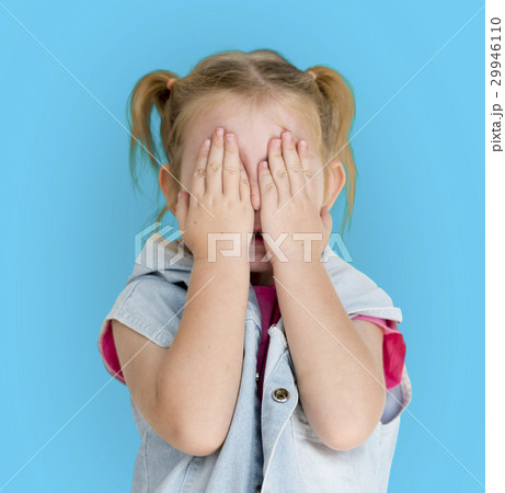 Little GIrl Human Hand Cover Playful 29946110