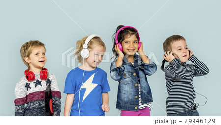 Little Children Headphones Music Having Fun 29946129