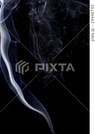 Abstract white blue smoke from aromatic sticks. 29946742