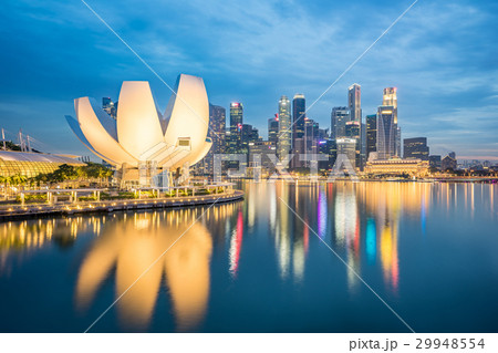 Singapore city skyline at night in Singapore 29948554