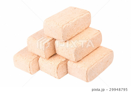 Wood briquettes isolated on white background. 29948795