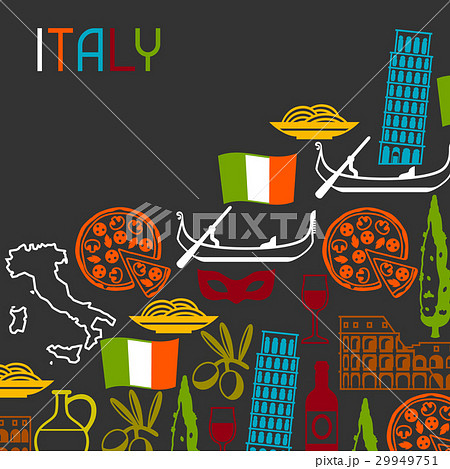 Italy background design. Italian symbols and Italy background design. Italian symbols and 29949751
