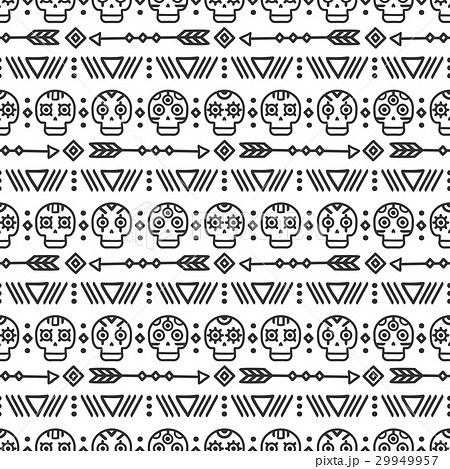 Day of the Dead. Tribal hand drawn line mexican Day of the Dead. Tribal hand drawn line mexican 29949957