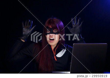 Brunette spy in black mask Brunette spy in black mask 29950919