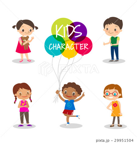 Happy preteen kids cartoon characters 29951504
