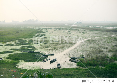 Life of India : Fishing boat in a sunset river Life of India : Fishing boat in a sunset river 29951918