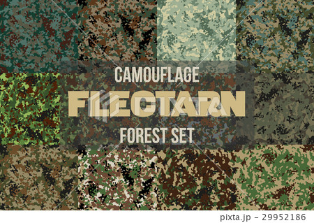 Set of Forest Flectarn Camouflage seamless pattern 29952186