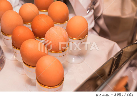 Boiled eggs in egg cups Boiled eggs in egg cups 29957835