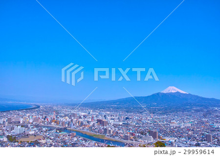 香貫山から見た富士山と桜 香貫山から見た富士山と桜 29959614