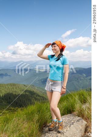 happy woman tourist 29960958