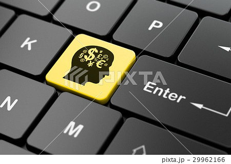 Business concept: Head With Finance Symbol on Business concept: Head With Finance Symbol on 29962166