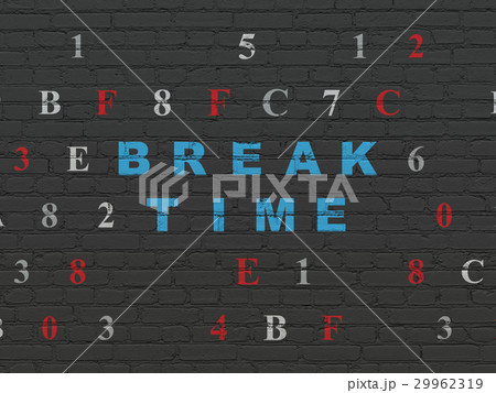 Time concept: Break Time on wall background 29962319