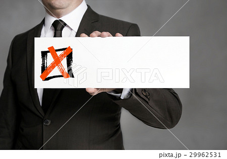 Checkbox with shield held by businessman Checkbox with shield held by businessman 29962531