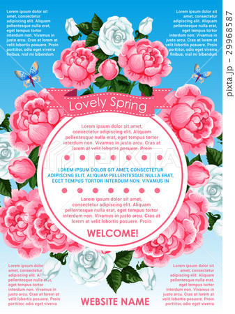 Spring flower frame for springtime holidays poster 29968587