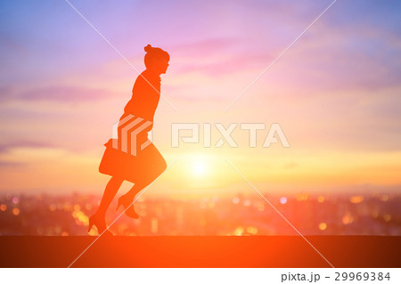 silhouette of businesswoman silhouette of businesswoman 29969384