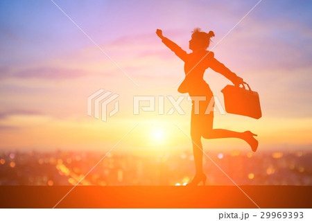 silhouette of businesswoman 29969393