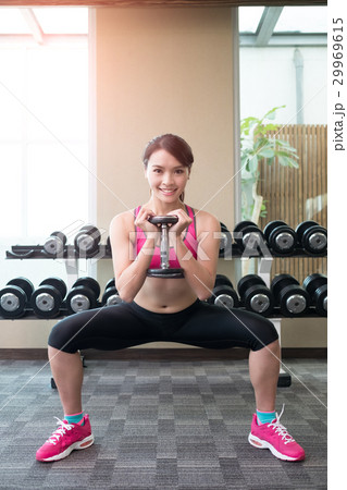 sport woman with dumbbell sport woman with dumbbell 29969615