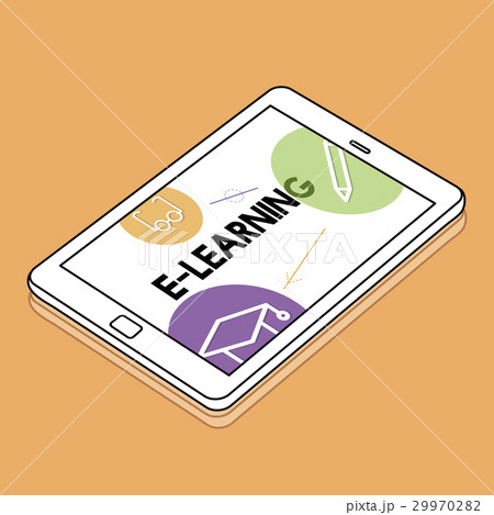 E-learing distance education icons interface 29970282